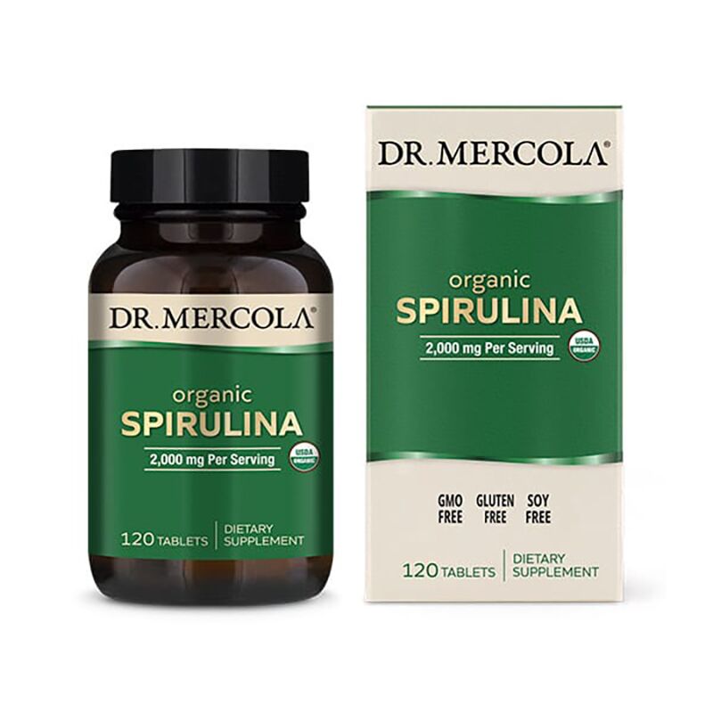 Dr. Mercola - Organic Spirulina - 120 kapsler - 30 dager