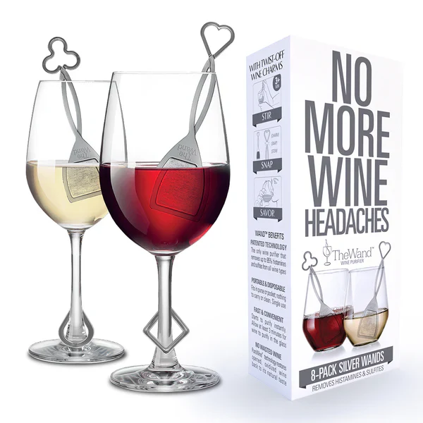 PureWine - The Wand - 8-Pack Silver - Fjern histaminer og sulfitter fra vin